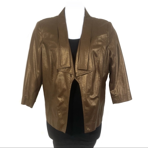 Kim Rogers Jackets & Blazers - EUC Kim Rogers bronze jacket size 18W
